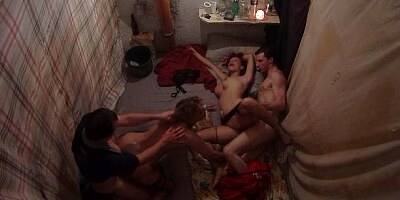 Aesthetic webcam gangbang sex with a passionate brunette