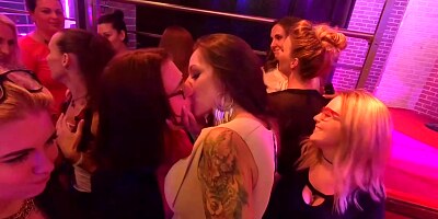 Bitchy girls are partying in the night club, getting drunk and having group sex adventures