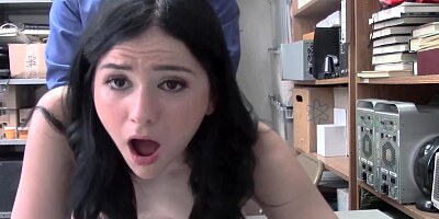 Slutty brunette, Violet Rain knows that she will get fucked every time she gets caught shoplifting