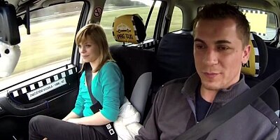 Playful European passenger gets nicely penetrated on the backseat