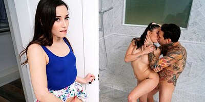 Lusty brunettes Aria Lee and Vanessa Sky are getting fucked multiple times