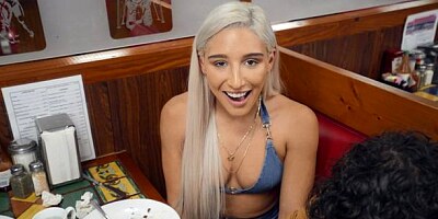 Long-haired blonde Abella Danger cheats with a very long dick
