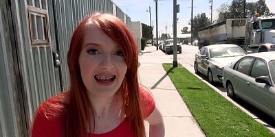 Slutty redhead teen Krystal Orchid fucked by a fat wiener