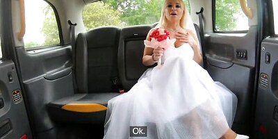 Slutty busty bride Tara Spades hard fucked in the old taxi