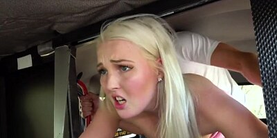 Stunning sex in the taxi with a lovely natural blonde Lovita Fate