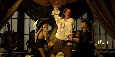 Two horny babes pleasing a well hung pirate