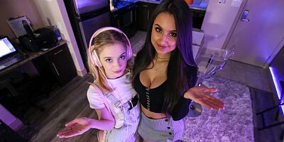 Two talented babes Eliza Ibarra and Anastasia Knight share a big dick