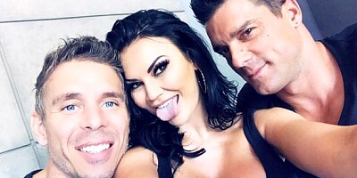 Two awesome men are double penetrating a hot MILF Jasmine Jae