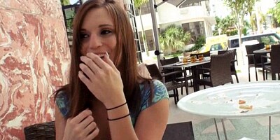 Girlfriend babe flashing in public and anal fucking at home