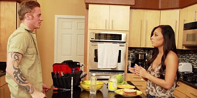 NAUGHTY AMERICA - Superb wife Gianna Nicole gets nailed in kitchen