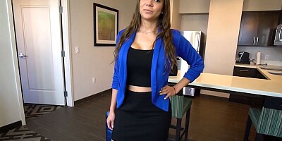 My hot latina mom was about to go on a business trip