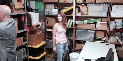 Shoplyfter - Arrested and Fucked in Front of her Daddy