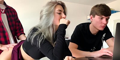 Fucking Cuckold's Girlfriend to Cum on her Slutty Face - Eva Elfie