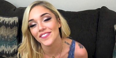 POV blonde plays naughty sex games with her stepbrother and his big johnson