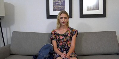 Amateur blonde wants to be a porn star so she'll have to show her sex skills