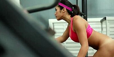 TheRealWorkout Busty Asian gym babe tight pussy fucked