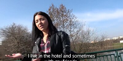 Public Agent Russian Waitress Fucked outside in Public