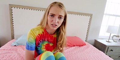 Blonde Teen Step Sister Lana Sharapova gets Caught and Fucked