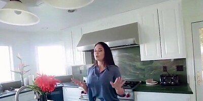Busty Latina mom sucks a cock and gets titfucked POV-style