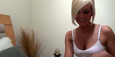 Slutty stepsister loves playing with her stepbrother's cock by using her mouth on it