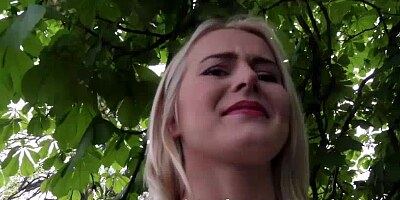 Gorgeous blonde Aisha considers fucking outdoors for money
