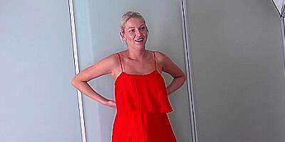 Lady In Red Is Banged Hard In Casting - Karol Lilien