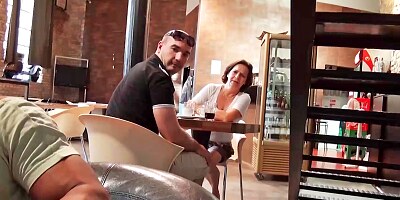 Euro babe is having some amateur sex in public