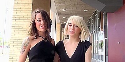 Wild Latina blonde and brunette teens indulge in lesbian sex - Nora Barcelona and Alexa Nasha