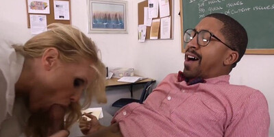MILF professor Julia Ann blows Ethan Hunt and gets fucked in the classroom