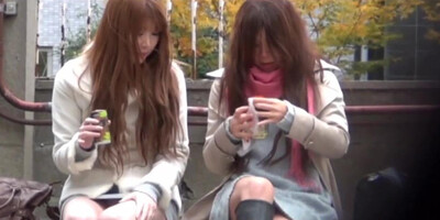 Japanese babes filmed upskirt