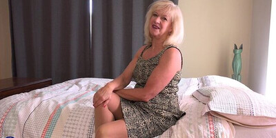 British mature woman giver JOI while undressing and playing with herself