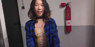 Asian lil slave Enjoys Assets Writing and being Unveiled
