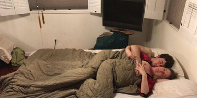 Stepmom shares bed with stepson