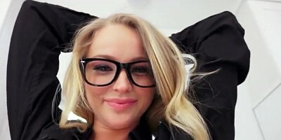 Cute nerd gf Staci Carr pounded on tape