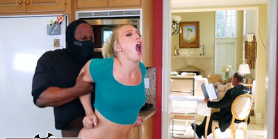 BANGBROS - Sexy PAWG AJ Applegate Fucked by Home Invader with Dad in BG