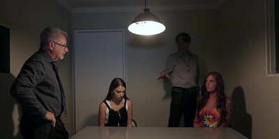 Scarlett Mae And Izzy Lush In Old Cop Fuckes Hot Teen In The Interrogation Room