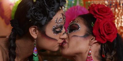 Adorable Eliza Ibarra and Katana Kombat and lesbian sex