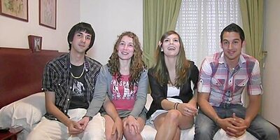 Two Spanish Teen Couples Love To Swing