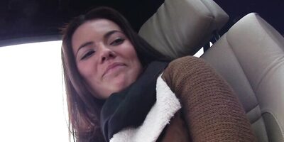 Regular girl with a nice ass is a pretty hitchhiker enjoying her first porn experience