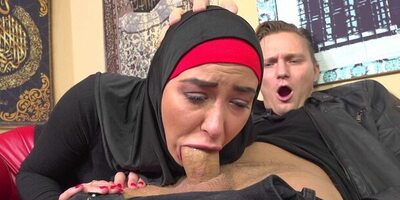 Sexy muslim bitch in red latex