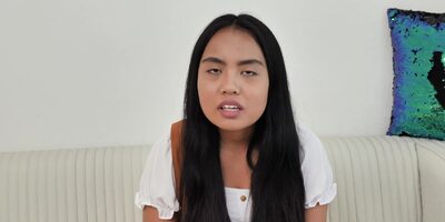 Porn casting with cute Asian Luna Mills