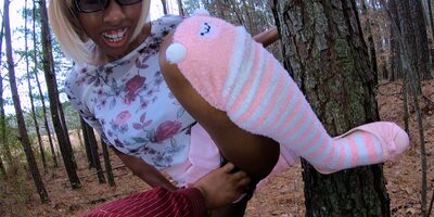 Sneaking To Forest Squirting On stepDaddy Face & Fuck, Real Geek