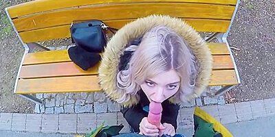 Eva Elfie In Cute Teen Swallows Cum For Cash - Public Blowjob In The Park By