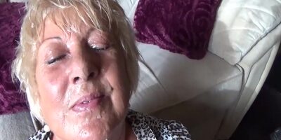 Lovely British Mature Takes A Huge Torrent Of Spunk All Over Her Face In Her Own Living Room For Much Needed Extra Cash 8 Min