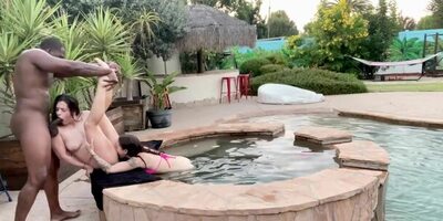 Abbie Maley and Mia Moore: Hot Tub Threesome