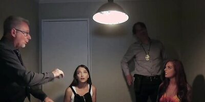 Scarlett Mae & Izzy Lush are fucked in an interrogation room