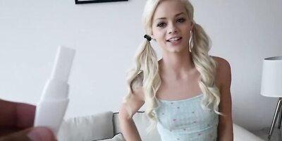 Petite blonde chick Elsa Jean is fucked by a gifted fellow