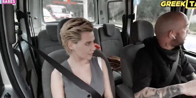 Cute doll is riding stranger's big dick inside the car