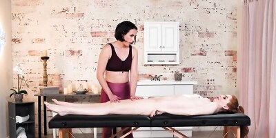 Fantasy Massage: Lesbian Casey Calvert & Maya Kendrick enjoy sex after oily massage on PornHD