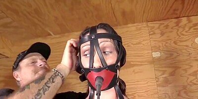 Wenona In Extreme Hogtie With Inflatable Gag